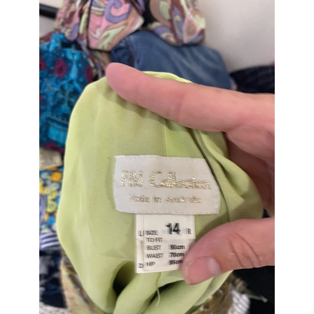 Vintage 90s Silk Burnout Velvet Floral Maxi Dress Chartreuse Green Pink 2-Piece - Picture 8 of 8